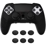 PlayVital PS5 Edge Control Black Anti-Slip Silicone Cover Case - 3D Studded Edition