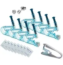 Ear Piercing Kit, 8 Pcs 4mm Disposable Self Ear Pericings Kit with Ear Studs and 1Pcs Piercing Gun Aid Pierce Kit Tool