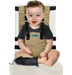 Baby Portable High Chair Booster Seat with Carry Bag by Vevoza- Cloth Harness Toddler Chair Seat with Adjustable Straps to Fit Any Chair- Machine