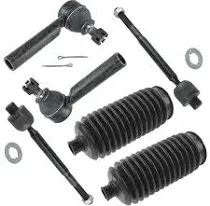 NEW Inner &amp; Outer Tie Rod End w/ Rack Boot Bellow Kit For 2003-2009 Lexus Toyota