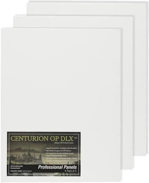 Centurion Deluxe Professional Oil Primed Linen Canvas Panels - 11x14-3 Pack of Linen Canvases for Painting, Artwork and More