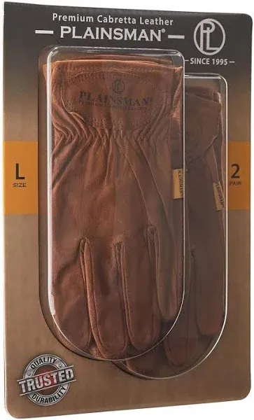 Plainsman Premium Cabretta Leather Gloves (2 Pair) Medium