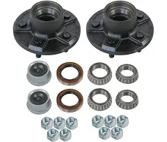 5 on 4.5 Trailer Idler Hub Kits 5 Lugs 5x4.5 Axle 1-1/16&#034; Bearings JY