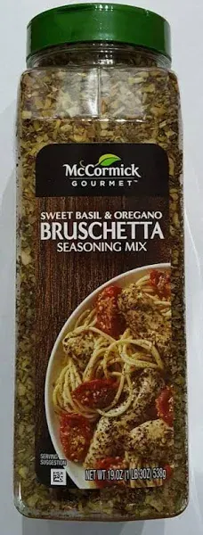 McCormick Gourmet Bruschetta seasoning mix, sweet basil &amp; oregano, 19-oz., plast