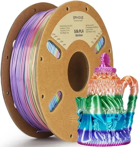 ERYONE Ultra Silk Filament PLA for 3D Printer, 1.75mm +/- 0.03mm, 1kg (2.2LBS)/Spool, Ultra Silk Copper