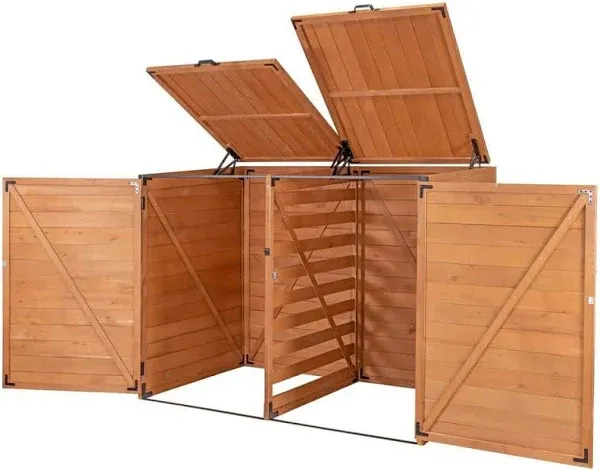 Leisure Season Horizontal Trash and Recycling Storage Shed