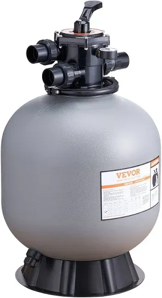 VEVOR Sand Filter 22-inch Up to 55 GPM Flow Rate Above Inground Swimming Pool Sand Filter System with 7-Way Multi-Port Valve