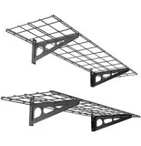  2-Pack 1x4ft 12-inch-by-48-<wbr/>inch Wall Shelf Garage Storage Rack 1x4 ft Black