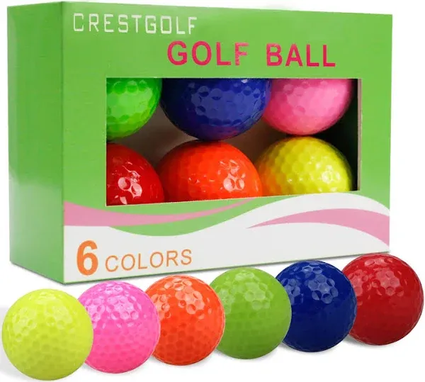 Crestgolf Colored Class Practice Golf Balls Pack of 6 mutil 