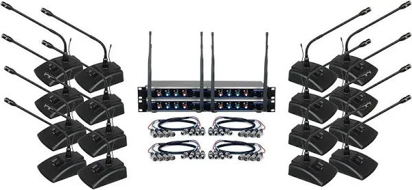 VocoPro 16 Channel UHF Wireless Conference Microphone System - DIGITALCONF16 | Reverb