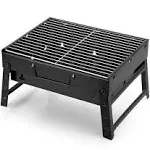 Uten Charcoal Grill, BBQ Grill Folding Portable Lightweight Smoker Grill, Barbecue Grill Small Desk Tabletop Outdoor Grill for Camping Picnics