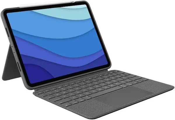 Logitech Combo Touch Keyboard/Cover Case for 12.9&#034; Apple iPad Pro 5th Gen Gray