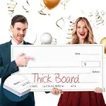 Giant Check for Presentation - 16" x 32", Big Oversized Blank Check for Fundraisers, Retirement, Charity & Donation Events