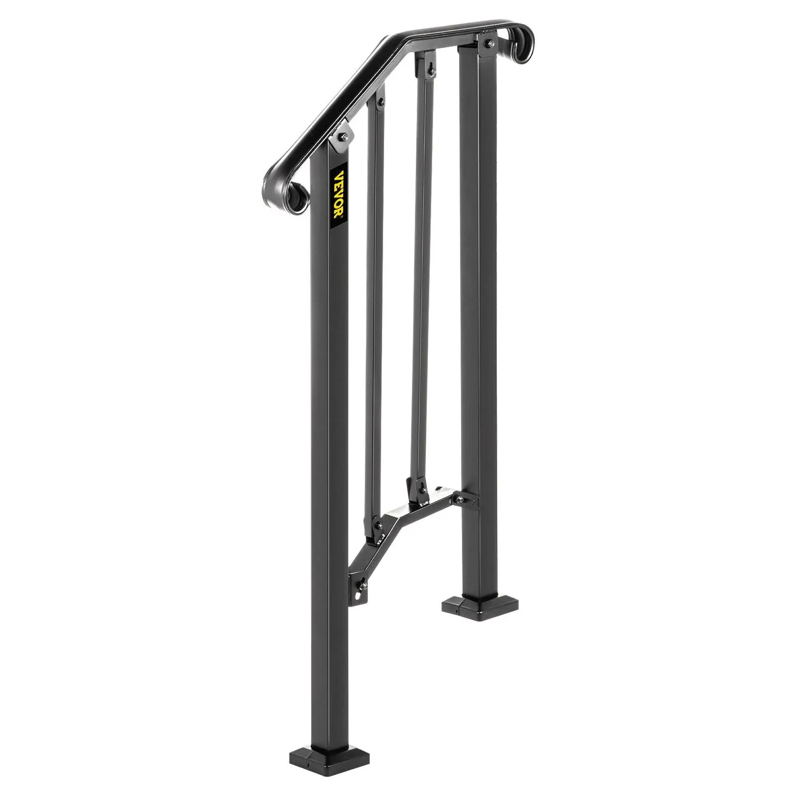 VEVOR Iron Handrails for 1 or 2 Steps Outdoor Stair Railing Black