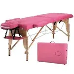 Massage table Message Bed Spa Bed Heigh 73&#034; long 2 foldable and portable pink