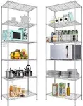 Himimi 6Tier Wire Shelving Unit Free Standing Shelf Metal Storage Shelves Heavy Duty Organizer Rack for Garage Kitchen Liv