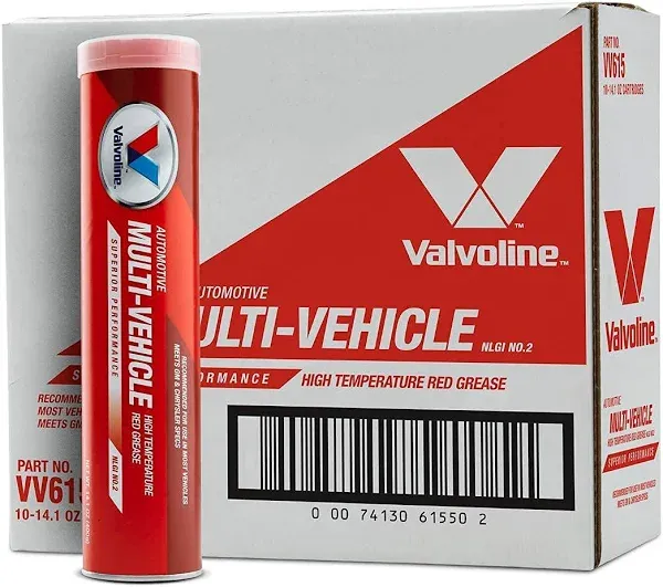 Valvoline Multi-Vehicle High Temperature Red 14.1 OZ Cartridge, Case of 10 