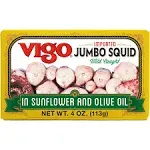 Vigo Premium Imported Canned Seafood, Jumbo Squid in Sunflower & Olive Oil, Specialty Flavored, Perfect for Recipes and