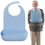 Mars Wellness Adult Bibs for Elderly - Comfortable and Easy to Clean Silicone Bibs for Adults with Easy to Use Button Closure