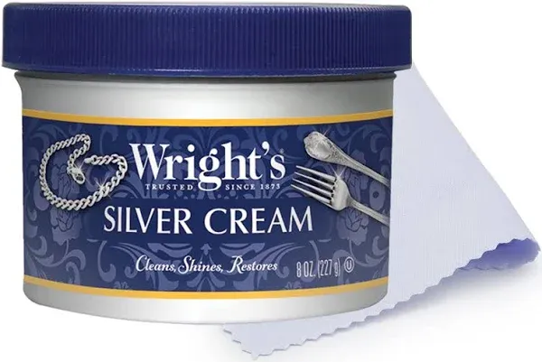 Wright&#039;s Silver Cleaner And Polish Cream - 8 Ounce - Ammonia Free - Gently Clean