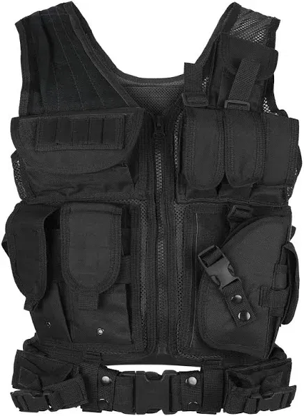 LIXADA Tactical Vest Lightweight Breathable Polyester Sports Vest Outdoor Tra...