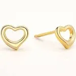 Plain Open Heart Studs - Casual Chic Boutique | Yellow Gold