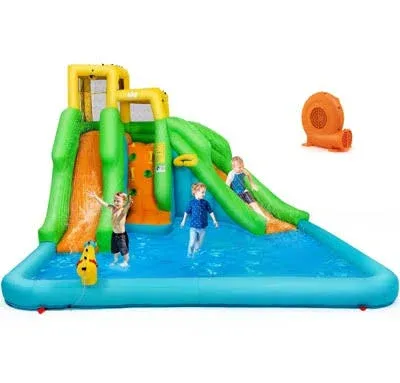 Costway Inflatable Water Park Bounce House Climbing Wall