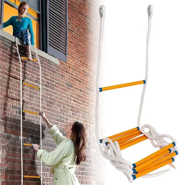 Fire Escape Ladder, 13 FT Emergency Escape Ladders, Fast to Deploy Portable Resc