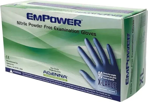 EMPOWER® Nitrile Powder Free (PF) 8 Mil Exam Gloves by Adenna