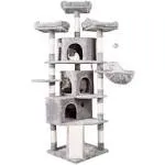 Hey-brother XL Size Cat Tree, 73.4 inch Cat Tower with 3 Caves, 3 Cozy Perches, Scratching Posts, Board, Activity Center Stable