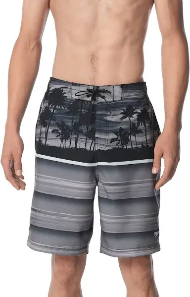 Speedo Men's Swim Trunk Knee Length Boardshort Bondi Striped