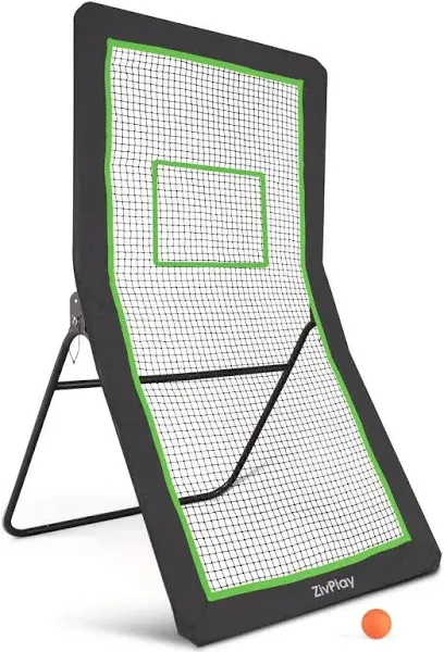 Lacrosse Rebounder for Backyard Lacrosse Bounce Back Net Volleyball Rebounder Net 4 x 7 ft for Lax and Volleyball Practice Five Rebound Angles Includes Ball