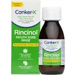 Canker x Rincinol Oral Rinse Mouthwash, Quick Pain Relief from Canker Sores, Mouth Burns & more, Benzocaine Free & Alcohol Free Mouthwash, Adults & CH