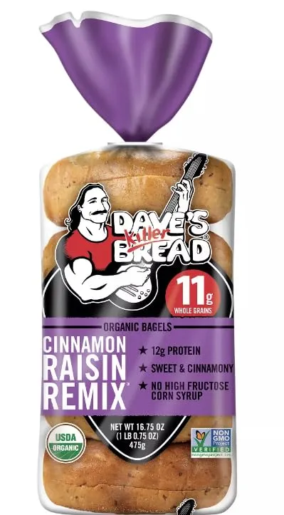 Dave's Killer Bread Bagels, Organic, Cinnamon Raisin Remix - 16.75 oz