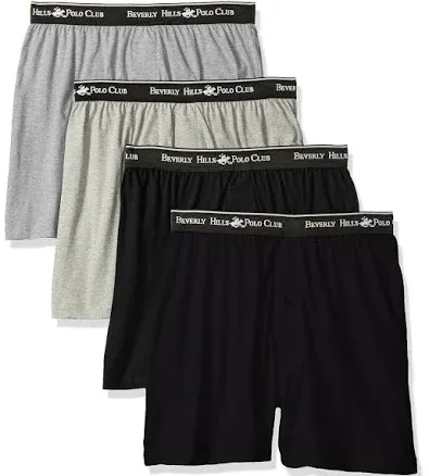 Beverly Hills Polo Club Men's 4 Pack Knit Boxer