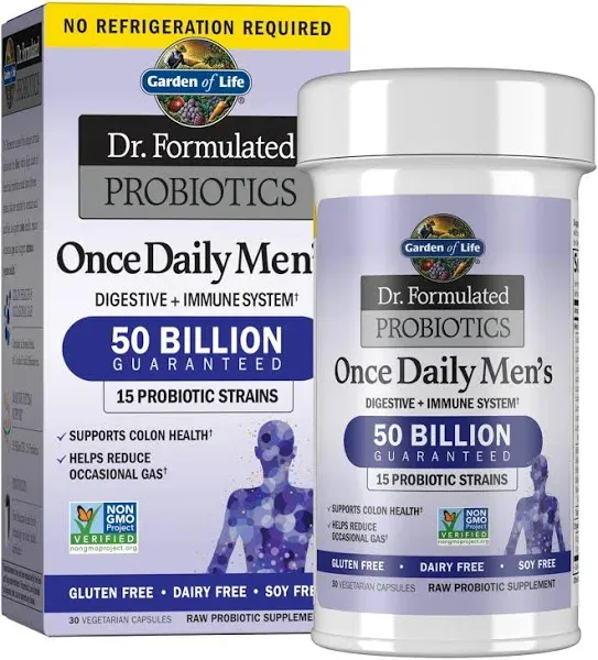 Garden of Life Probiotics for Men Dr Formulated 50 Billion CFU 15 Probiotics & Dr. Formulated Probiotics Mood+ Acidophilus Probiotic Supplement