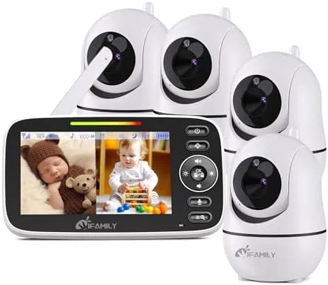 iFamily Baby Monitor with Camera and Audio - 5 inch Video Baby Monitor with Remote Pan/Tilt, Vox Mode, Night Vision, Two-Way Talk, Feeding Reminder,