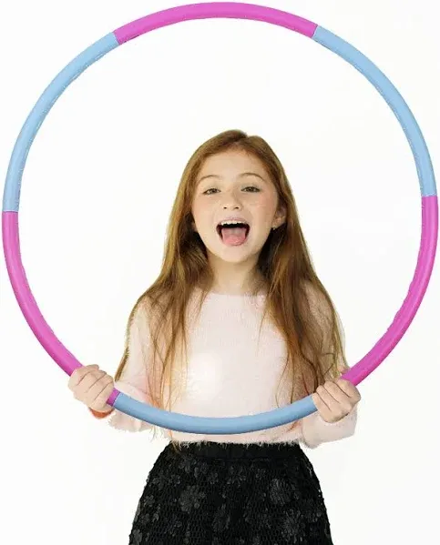 Beakabao Exercise Hoops Set for Kids(6 Parts), Weight and Size Adjustable Detachable Fitness Toys, Suitable for Gymnastics, Dance, Party, Games and Pet Training, 29 Inches