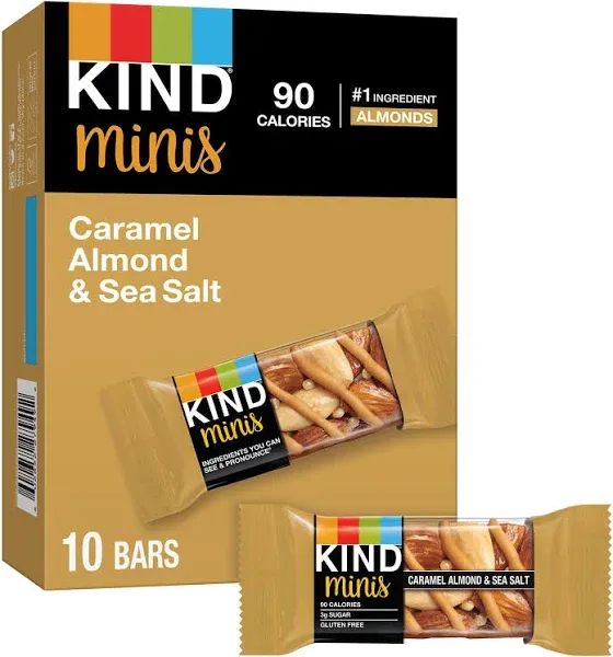 KIND Bars, Caramel Almond & Sea Salt, Healthy Snacks, Gluten Free, Low Sugar, 6g Protein, 12 Count