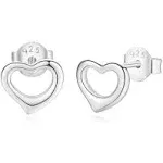 Plain Open Heart Studs - Casual Chic Boutique | Silver