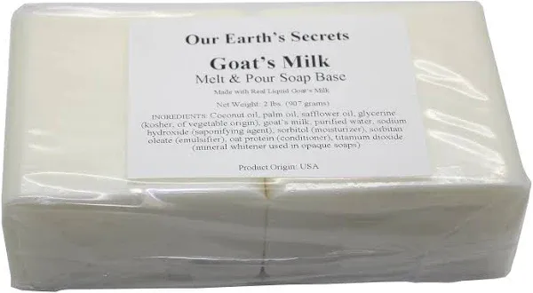 Our Earth's Secrets Goats Milk - 2 Lbs Melt and Pour Soap Base