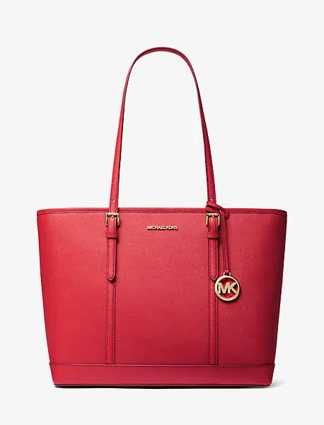 Michael Kors Jet set travel large Saffiano leather tote, merlot