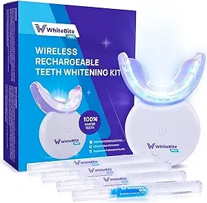 Upgraded Teeth Whitening Kit with Pens for Sensitive Teeth: Teeth Whitening LED Light, Mouth Tray, Carbamide Peroxide Whitening Gel - Fast Teeth Whitener and Tooth Stain Remover