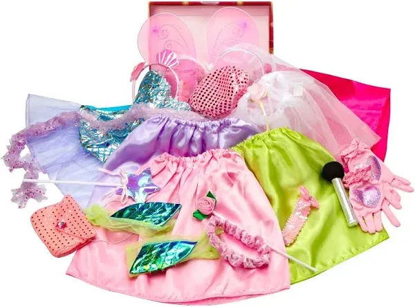 Girls Dress up Trunk Princess,Merma<wbr/>id,Bride,Pop Star, Ballerina,Fair<wbr/>y Costume...