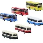 BS150 6pcs Diecast Model Buses Car 1:160 N Scale Streetscape Layout Railway DIY