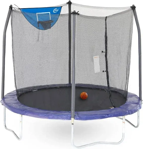 Skywalker Trampolines 12-Foot Jump N Dunk Trampoline with Enclosure Net ...