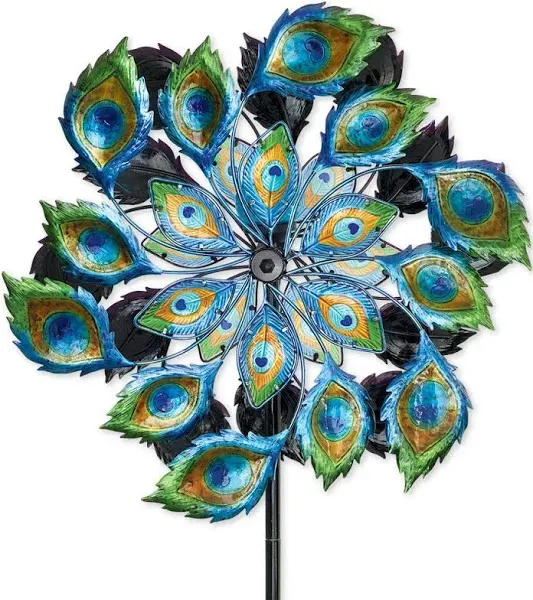 Peacock Solar LED Wind Spinner