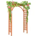 Costway Premium Outdoor Wooden Cedar Arbor Arch Pergola Trellis Wood Garden Yard Lattice