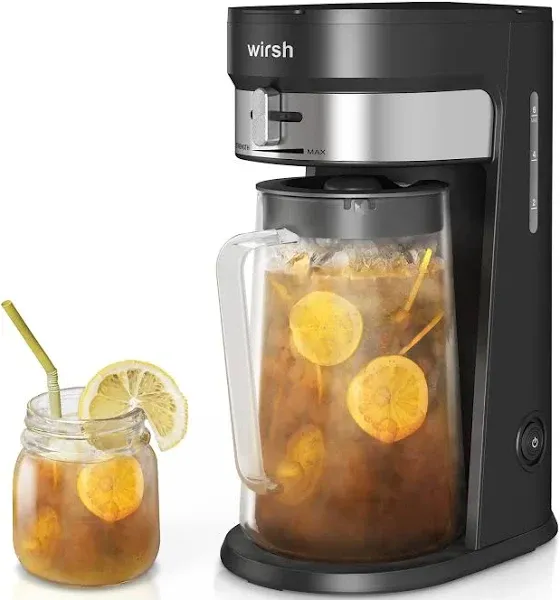 Iced Tea Maker with 85 Ounce Pitcher, Strength Control and Reusable Filter