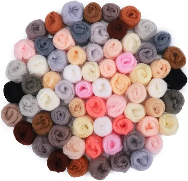 Biggun 72pcs Needle Felting Wool Yarn Roving